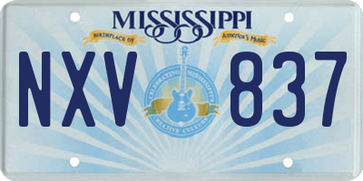 MS license plate NXV837