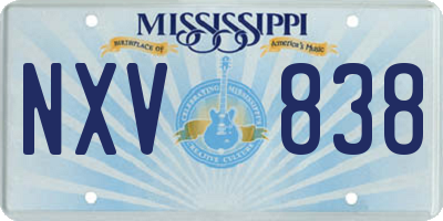 MS license plate NXV838