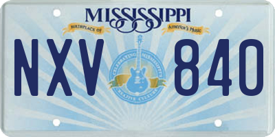 MS license plate NXV840