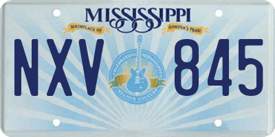 MS license plate NXV845