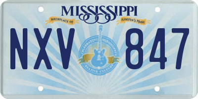 MS license plate NXV847