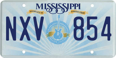 MS license plate NXV854