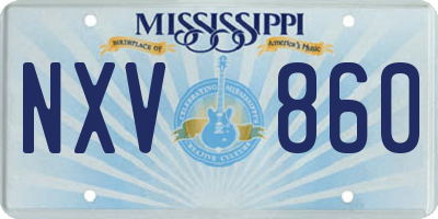 MS license plate NXV860