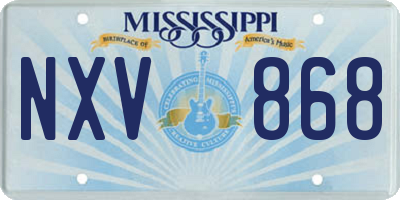 MS license plate NXV868