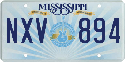 MS license plate NXV894