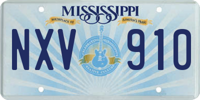 MS license plate NXV910