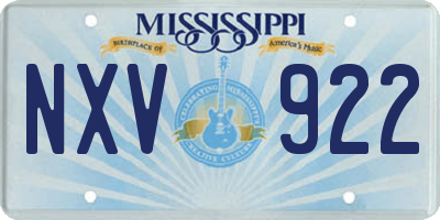 MS license plate NXV922