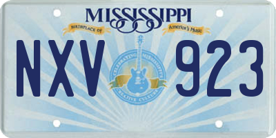 MS license plate NXV923