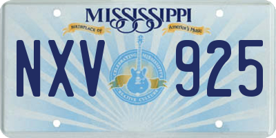 MS license plate NXV925