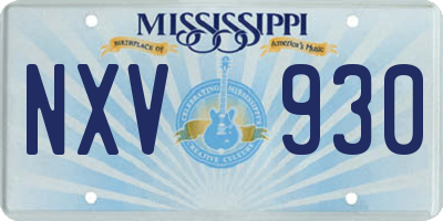MS license plate NXV930
