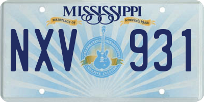 MS license plate NXV931