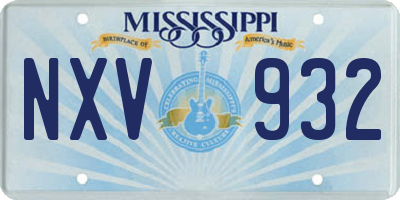 MS license plate NXV932