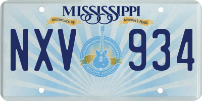 MS license plate NXV934