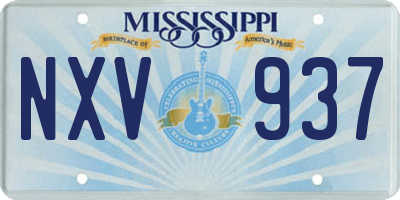 MS license plate NXV937