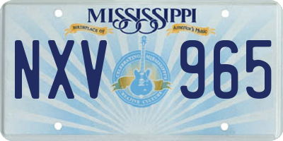 MS license plate NXV965