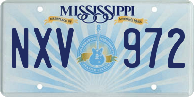 MS license plate NXV972