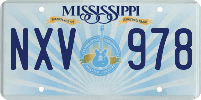 MS license plate NXV978