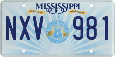 MS license plate NXV981