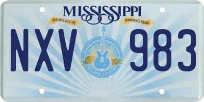 MS license plate NXV983