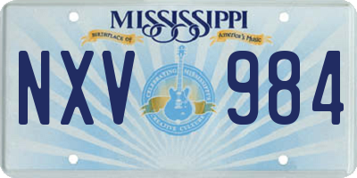 MS license plate NXV984