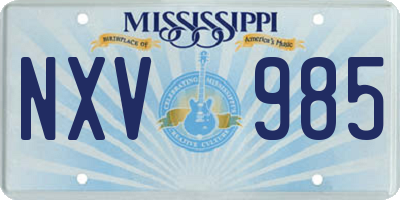 MS license plate NXV985