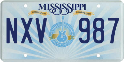 MS license plate NXV987