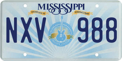 MS license plate NXV988
