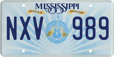 MS license plate NXV989