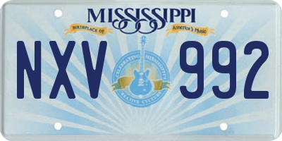 MS license plate NXV992