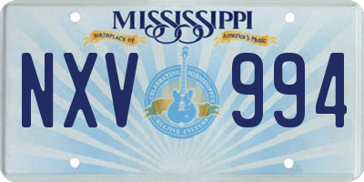MS license plate NXV994
