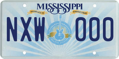 MS license plate NXW000