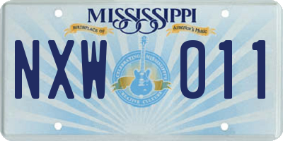 MS license plate NXW011
