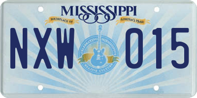 MS license plate NXW015