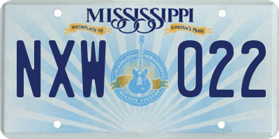 MS license plate NXW022
