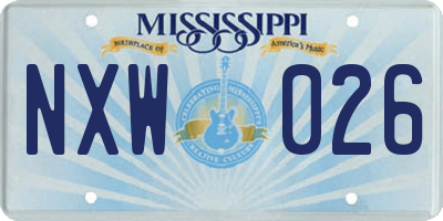 MS license plate NXW026