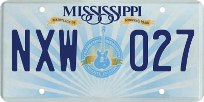 MS license plate NXW027