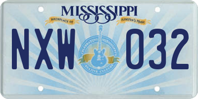 MS license plate NXW032