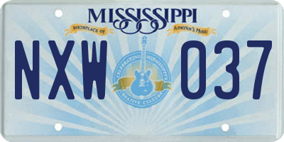 MS license plate NXW037