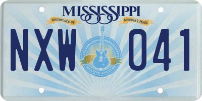 MS license plate NXW041