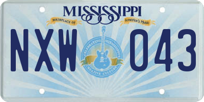 MS license plate NXW043