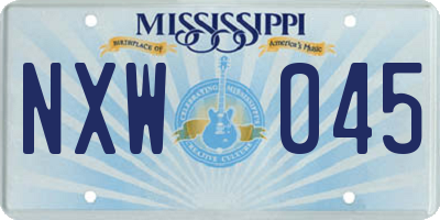 MS license plate NXW045