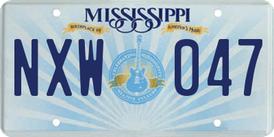 MS license plate NXW047
