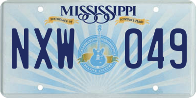 MS license plate NXW049