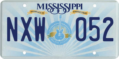 MS license plate NXW052