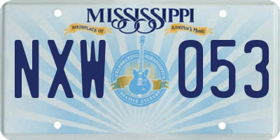 MS license plate NXW053