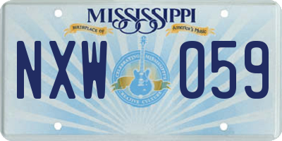MS license plate NXW059