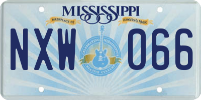 MS license plate NXW066