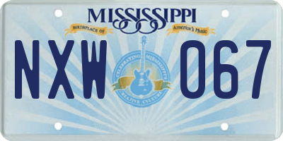 MS license plate NXW067
