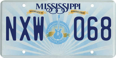 MS license plate NXW068