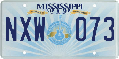 MS license plate NXW073